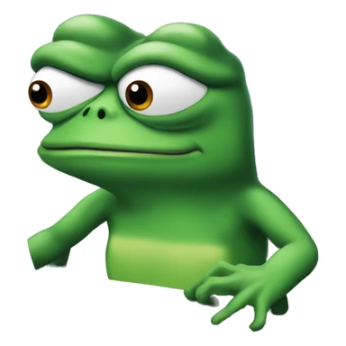 pepe frog coding on a laptop sticker