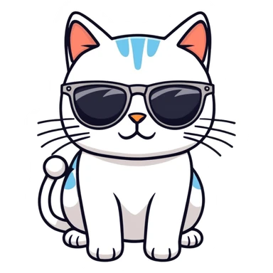 Cat with sunglasses sticker