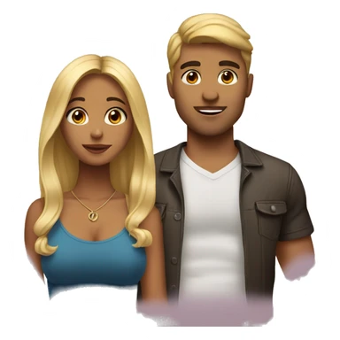 Latina girl with blonde guy sticker