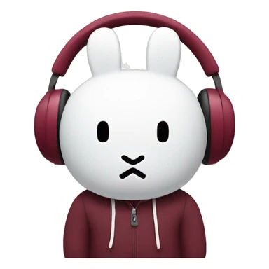 miffy with burgundy headphones sticker