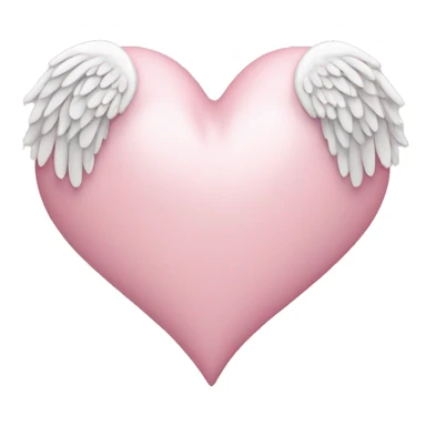 Light pink heart with angel wings sticker