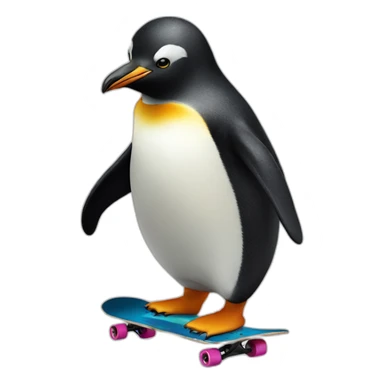 penguin skateboarding sticker
