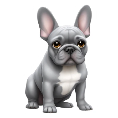 Grey colored French bulldog full body  sticker