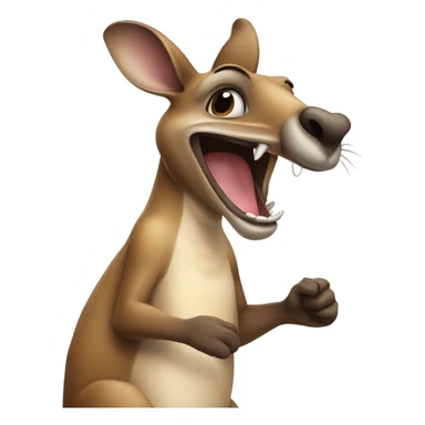 Kangaroo laughing hard at someone and pointing finger sticker