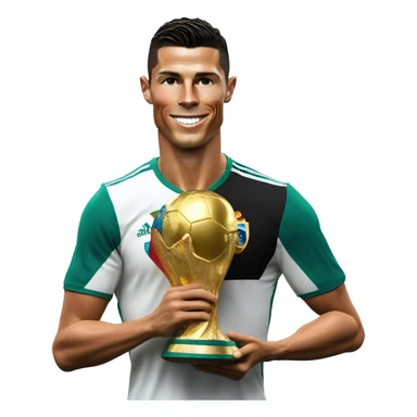 Cristiano Ronaldo con la copa del mundo sticker