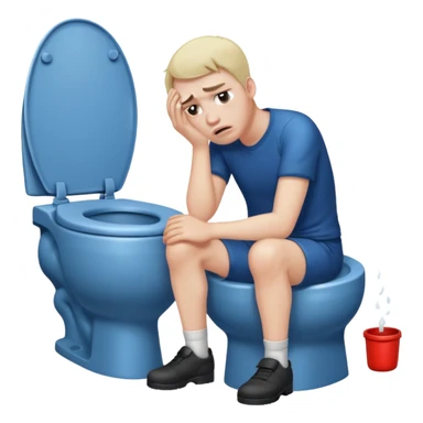 Man on toilet trying to hurry  sticker