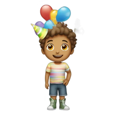 Birthday party with a boy sticker