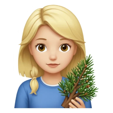 Blonde girl with small pines sticker