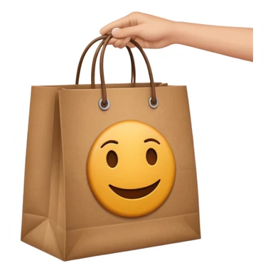 hand clicking on a shopping bag, representing online shopping or e-commerce emoji sticker