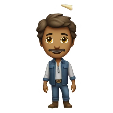 Hombre en la luna cerca del sol sticker