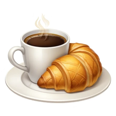 Coffee with croissant sticker