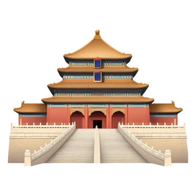 Forbidden City Beijing with soft subtle colors, not vivid sticker