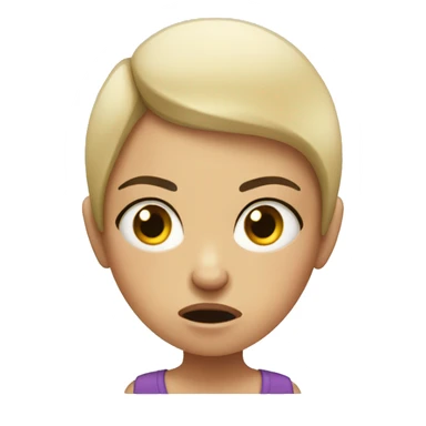 Angry Girl with hands on her head and balding sticker