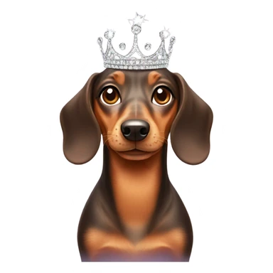 Dachshund with tiara sticker