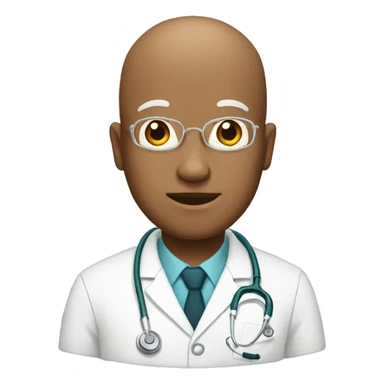 doctor with a bald shining head sticker