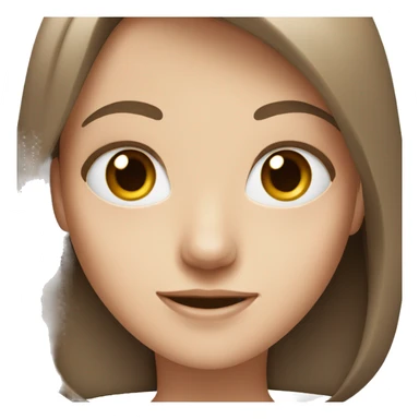 White girl with brown hair and eye in happy mood sticker