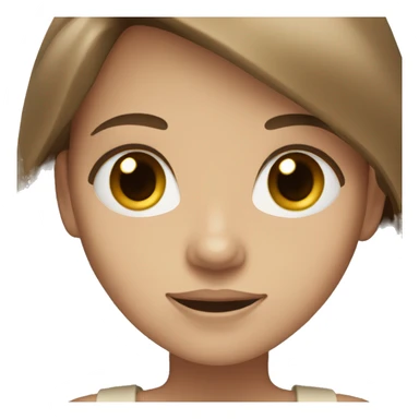 A a girl with long brown hair and light skin(beige)and dark brown eyes sticker