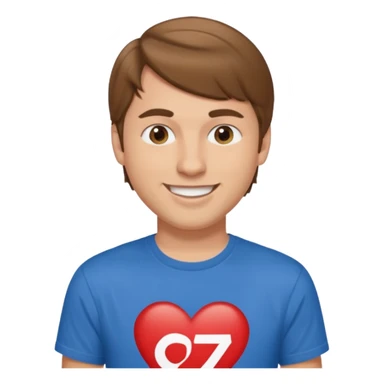 Brown haired man wearing a Taylor swift shirt  sticker