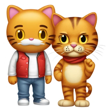 Hello kitty and Garfield  sticker