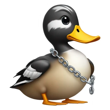 Duck wearing a chain sticker