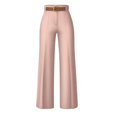 Realistic isolated pair of high waist long wide leg dressy casual pants in pink sticker
