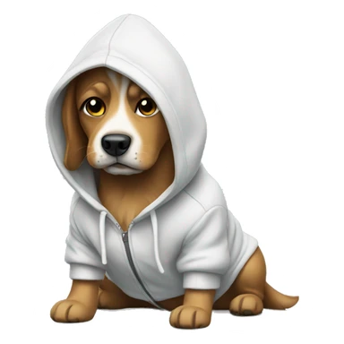 Dog a wearing a hoodie sticker