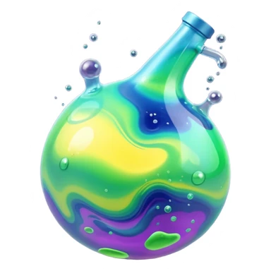 3D render of Oil Slick, toxic waste aesthetic, bubbling liquid, industrial warning texture. sticker