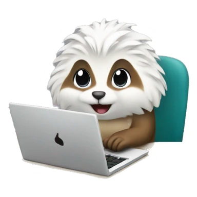 lemming working on laptop sticker