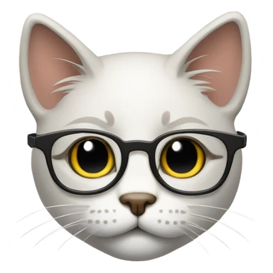Mad cat with glasses sticker