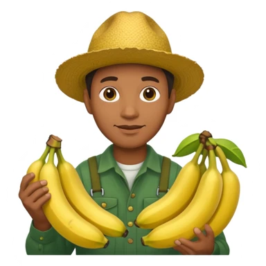 A black farmer with bananas sticker