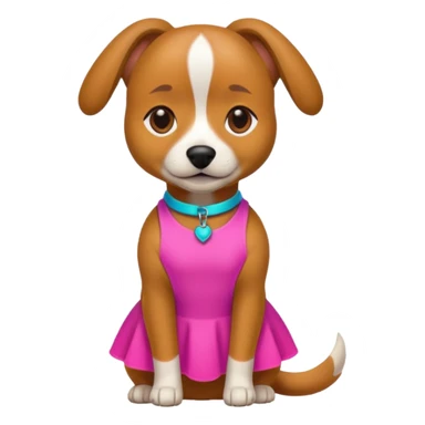 DOG wearring neon fashion dress sticker