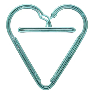 vintage paper clip heart  sticker