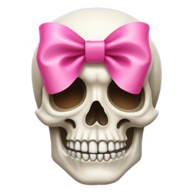 skull with a pink bow sticker