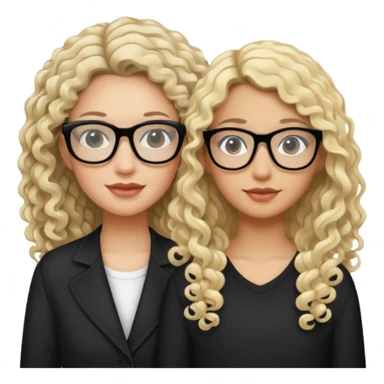 Hey can u make emoji Mother and daughter? Make the bother tan and blond and make the daughter 15 years old and pale w curly long black hair and black glasses sticker