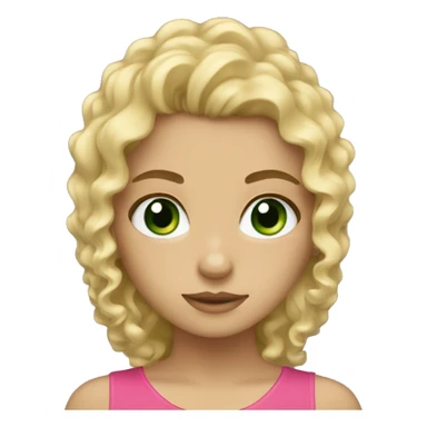 blonde curly girl with green eyes  sticker