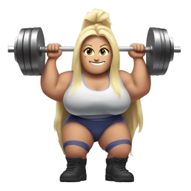 muscular gargantuan extremely muscular massive giant female woman gigantic biggest gargantuan white skin lifting a barbell sticker