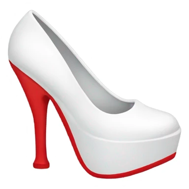 White platform high heel pin heel sticker