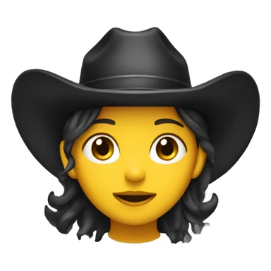 girl with a black cowboy hat, default yellow skin sticker