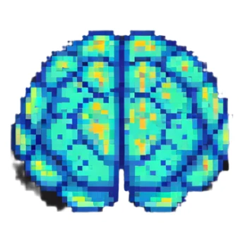 brain in pixel art style sticker