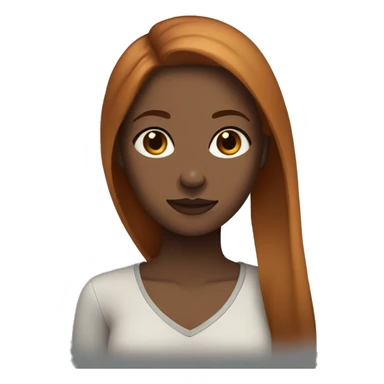 Black browskin woman with long dark ginger hair and dark brown eyes  sticker