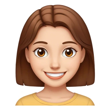 smiling girl with brown hair sticker