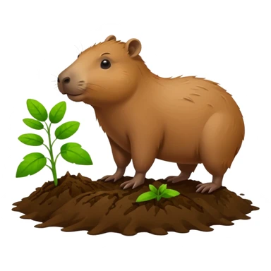 capybara is doing the gardening sticker