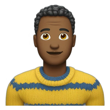 man in blue and yellow sweater sticker