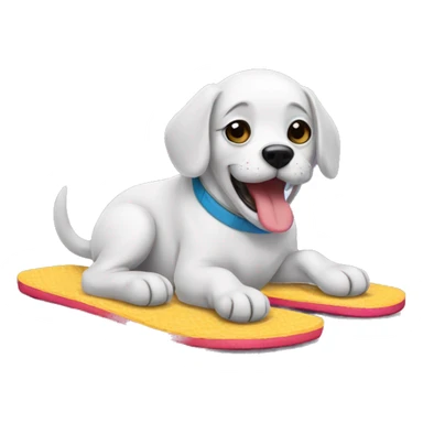 Dog with home flip flops in the mouth  sticker