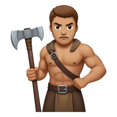 Man holding axe menacingly sticker