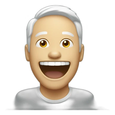 white man laughing sticker