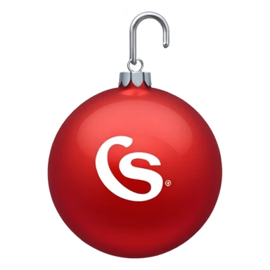 red Christmas ball with logo "S" sticker