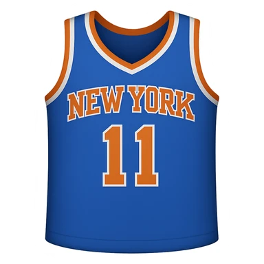 new york knicks basketball jersey featuring the number 11, ios emoji style sticker