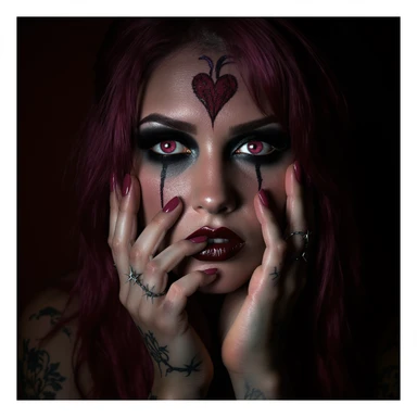 gothic heart with barbed wire, professional photography style sticker