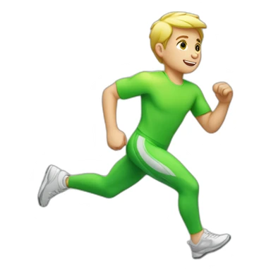 Green-highlighter white boy running sticker
